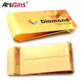 Wholesale promotion gold metal money clips with customized logo